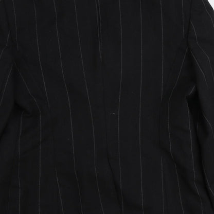 NEXT Womens Black Striped Wool Jacket Suit Jacket Size 10