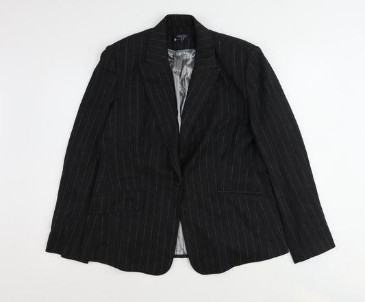 Debenhams Womens Grey Pinstripe Polyester Jacket Suit Jacket Size 16
