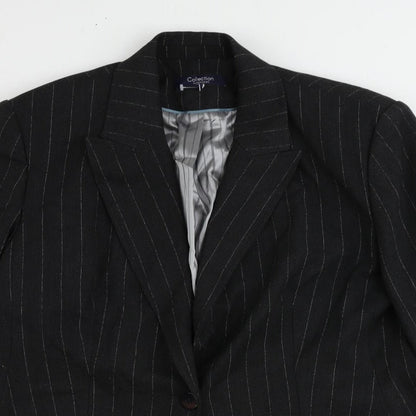 Debenhams Womens Grey Pinstripe Polyester Jacket Suit Jacket Size 16
