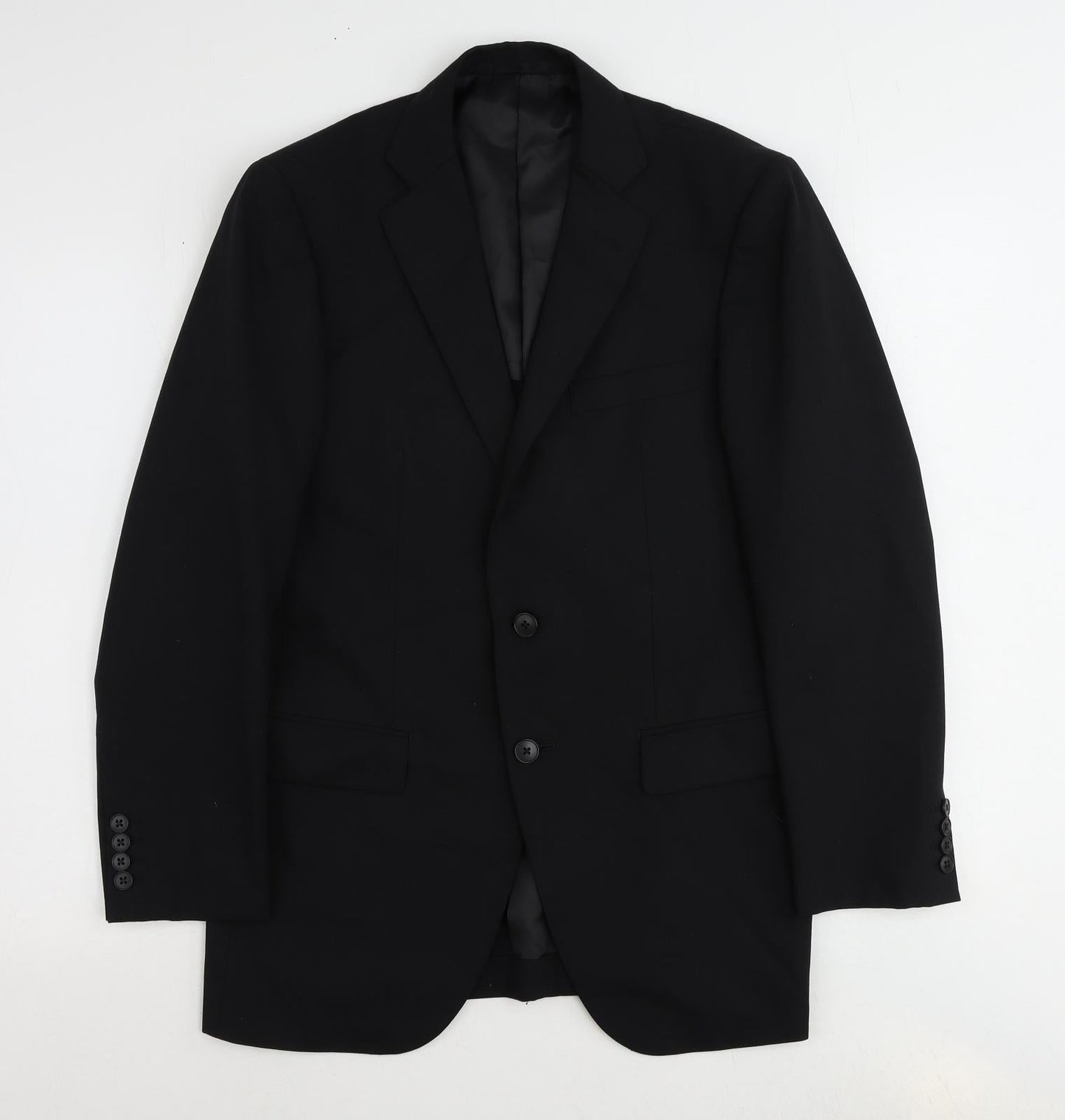 Rochi Mens Black Polyester Jacket Suit Jacket Size 36 Regular