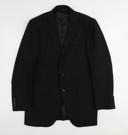Rochi Mens Black Polyester Jacket Suit Jacket Size 36 Regular