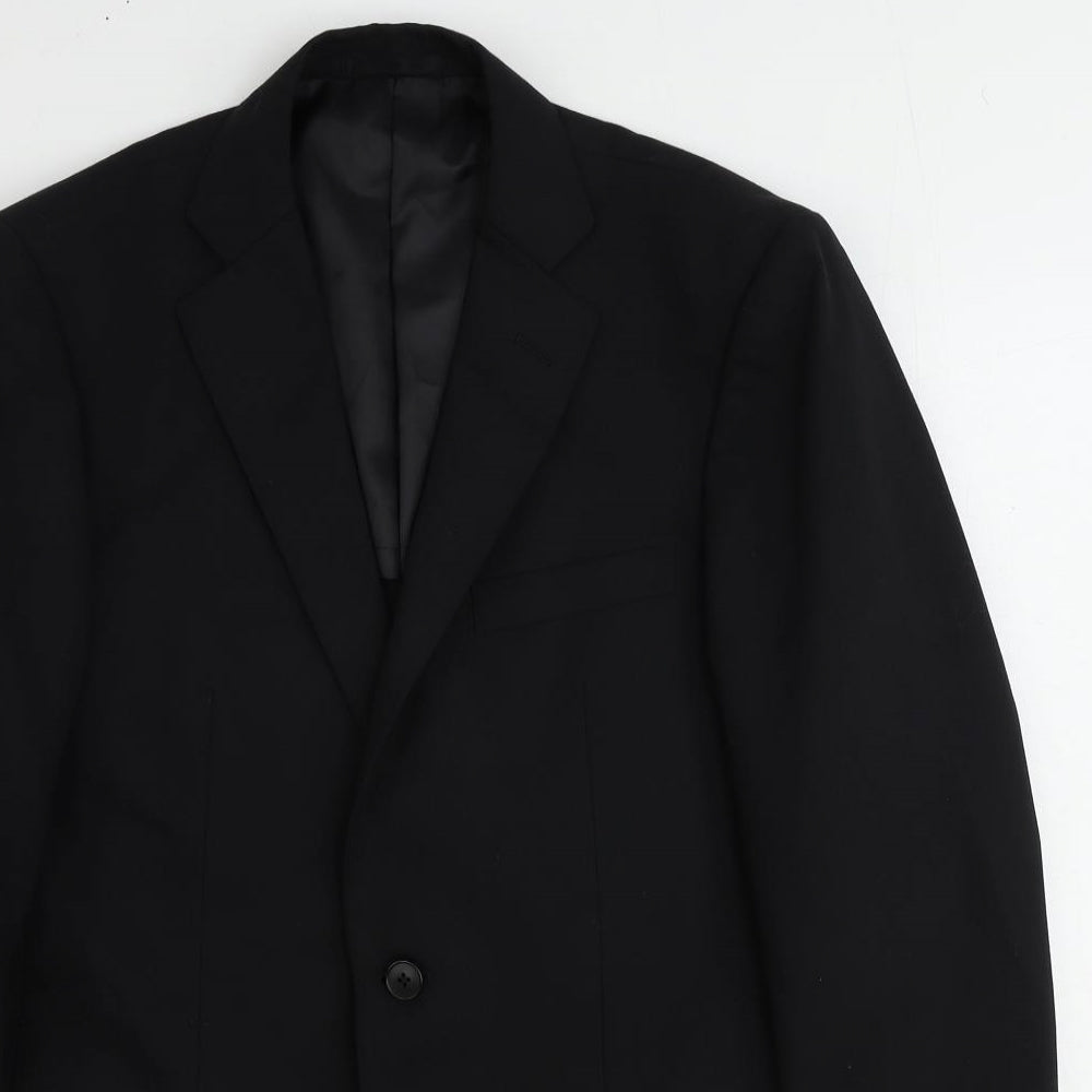 Rochi Mens Black Polyester Jacket Suit Jacket Size 36 Regular