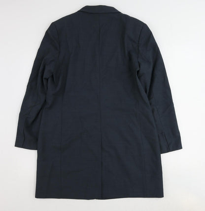 St Michael Womens Blue Wool Jacket Suit Jacket Size 14