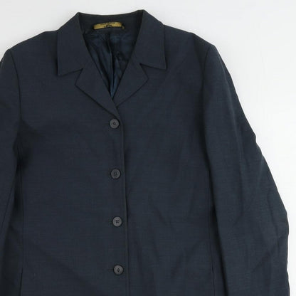 St Michael Womens Blue Wool Jacket Suit Jacket Size 14