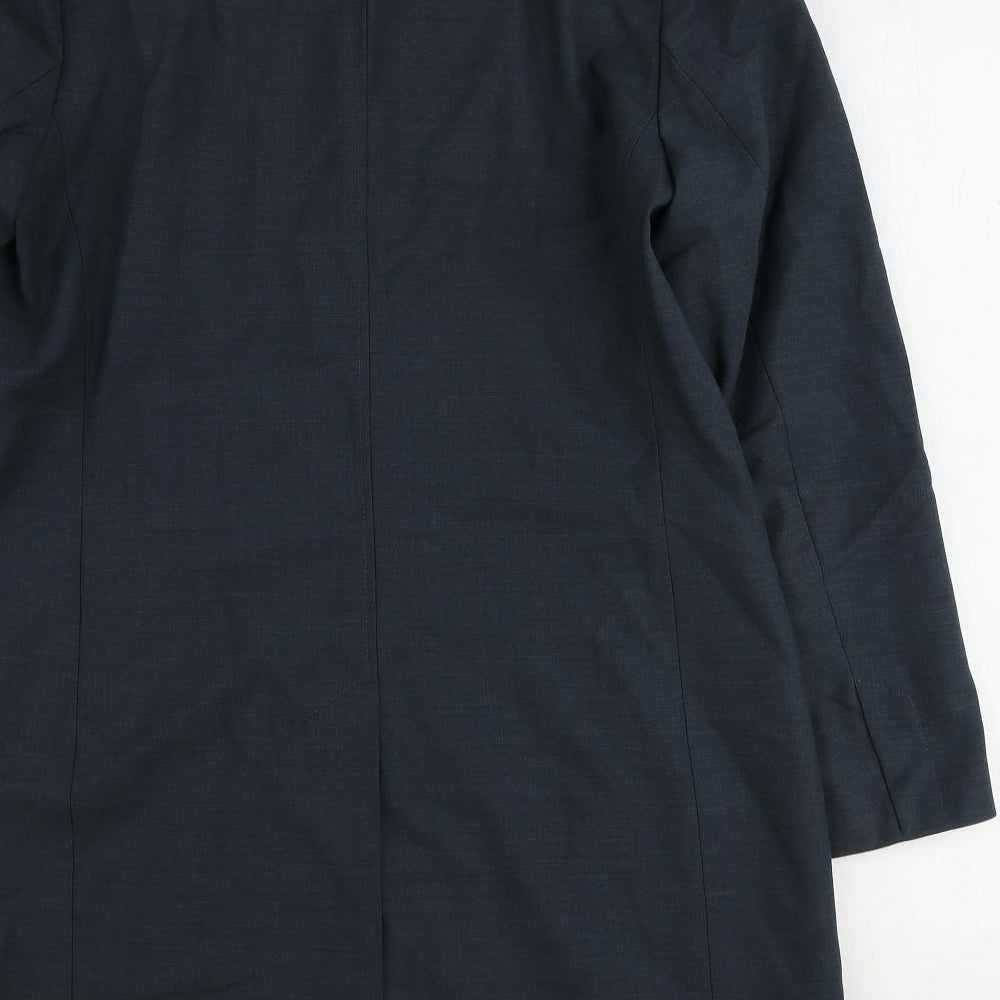 St Michael Womens Blue Wool Jacket Suit Jacket Size 14