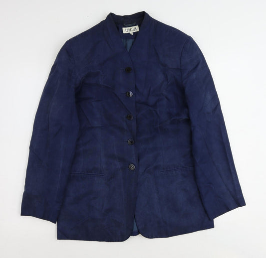 Womens UK Size 12 Equation Regular Blue Blazer