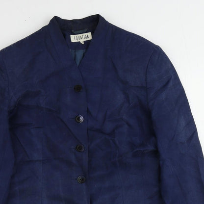 Womens UK Size 12 Equation Regular Blue Blazer