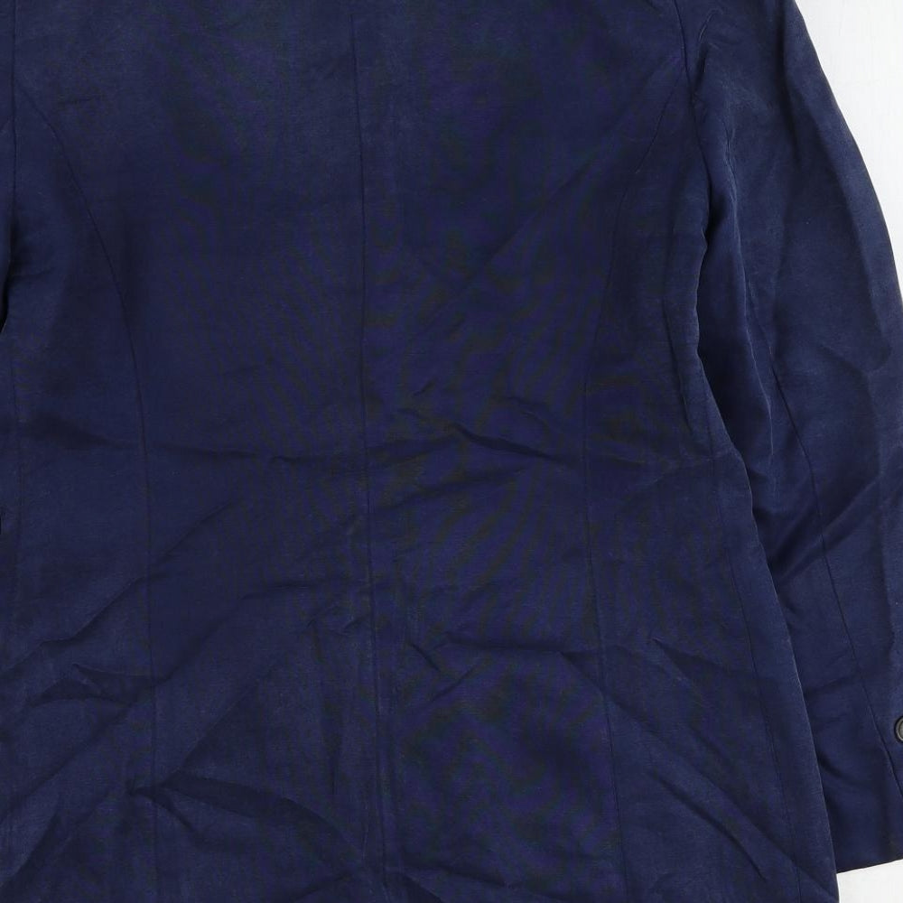 Womens UK Size 12 Equation Regular Blue Blazer