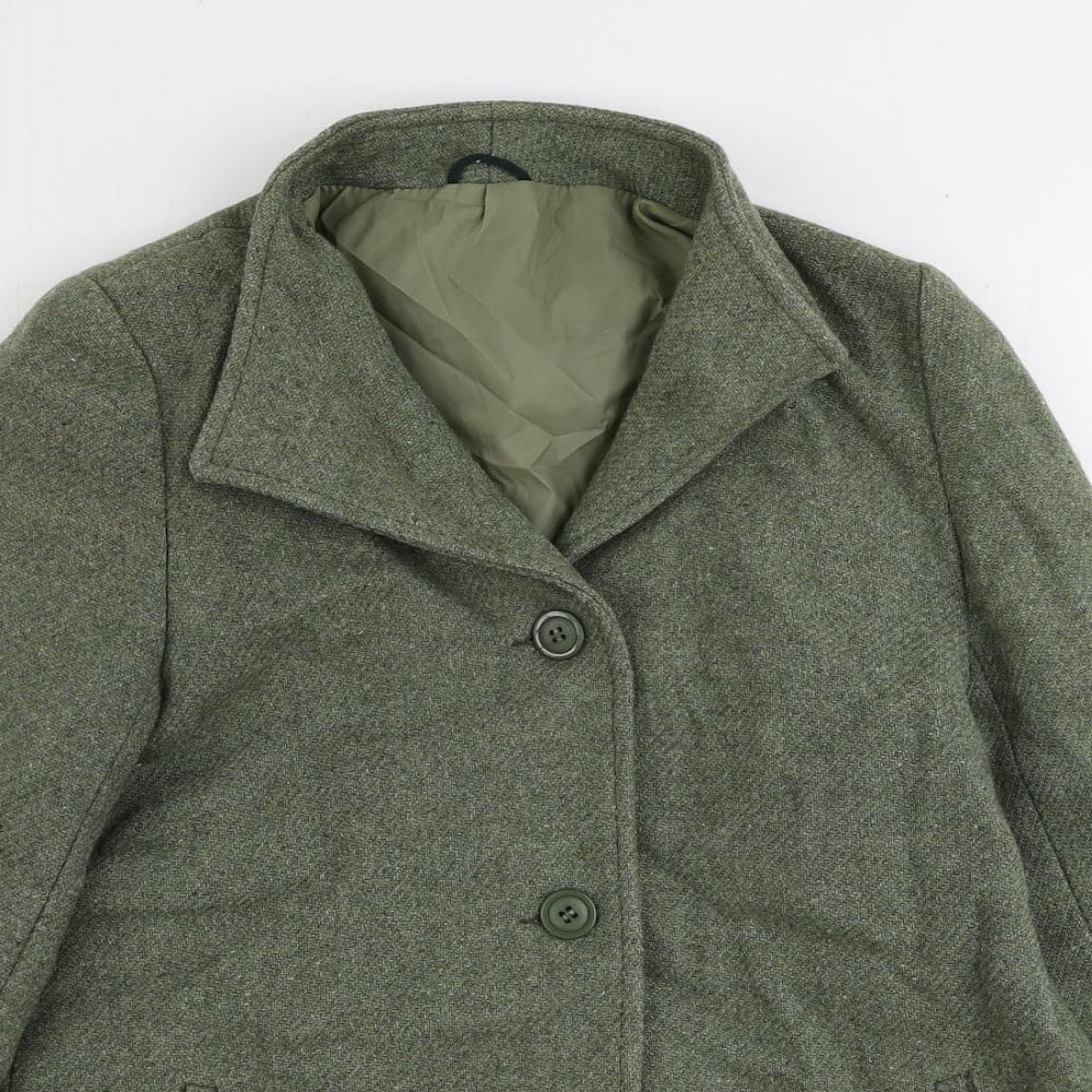 Bickler Womens Green Jacket Size 14 Button