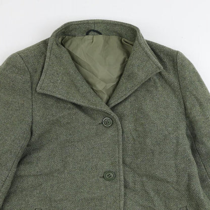 Bickler Womens Green Jacket Size 14 Button