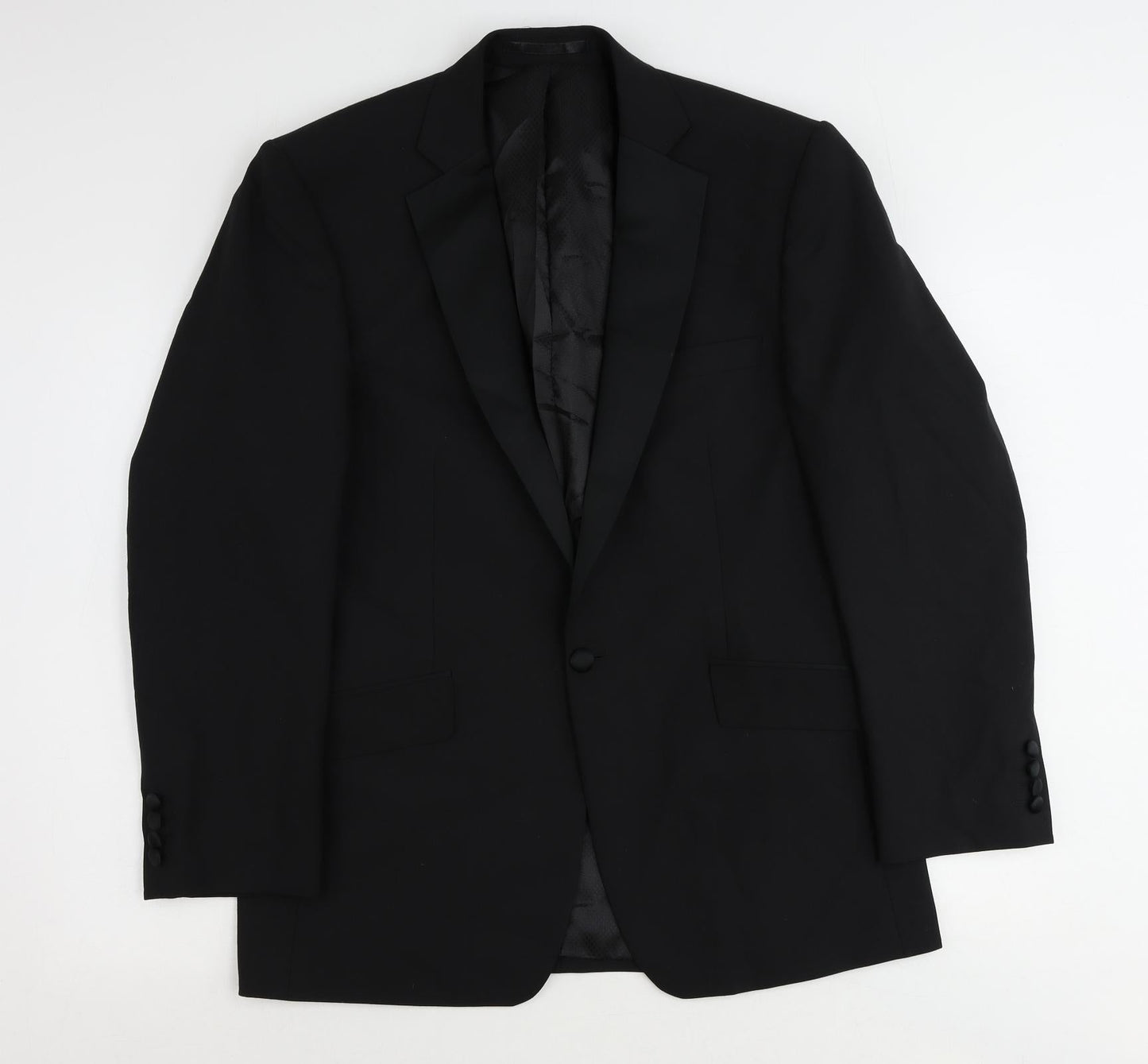 Mens UK Size 40 Racing Green Regular Black Suit Tuxedo