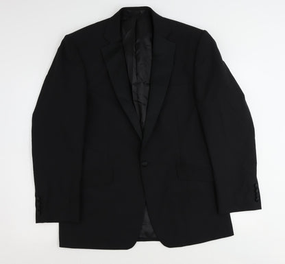 Mens UK Size 40 Racing Green Regular Black Suit Tuxedo