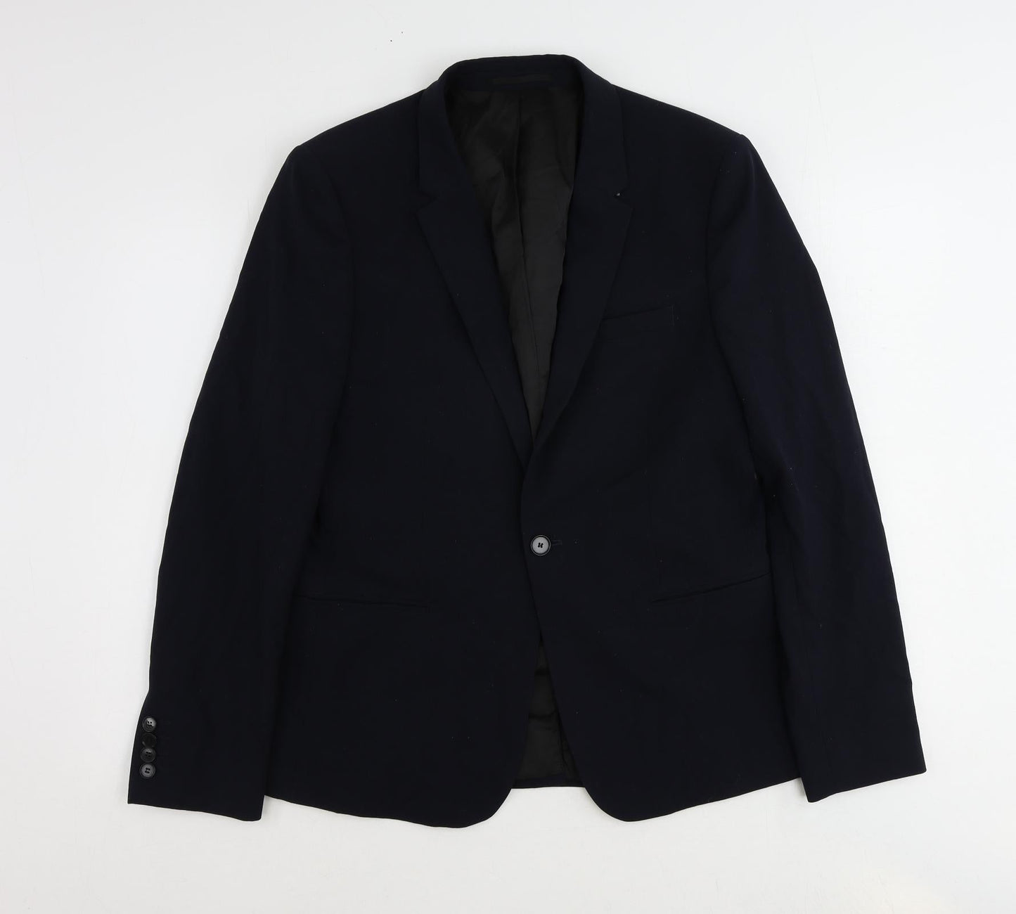 Mens UK Size 40 River Island Regular Blue Suit Jacket