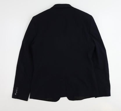 Mens UK Size 40 River Island Regular Blue Suit Jacket