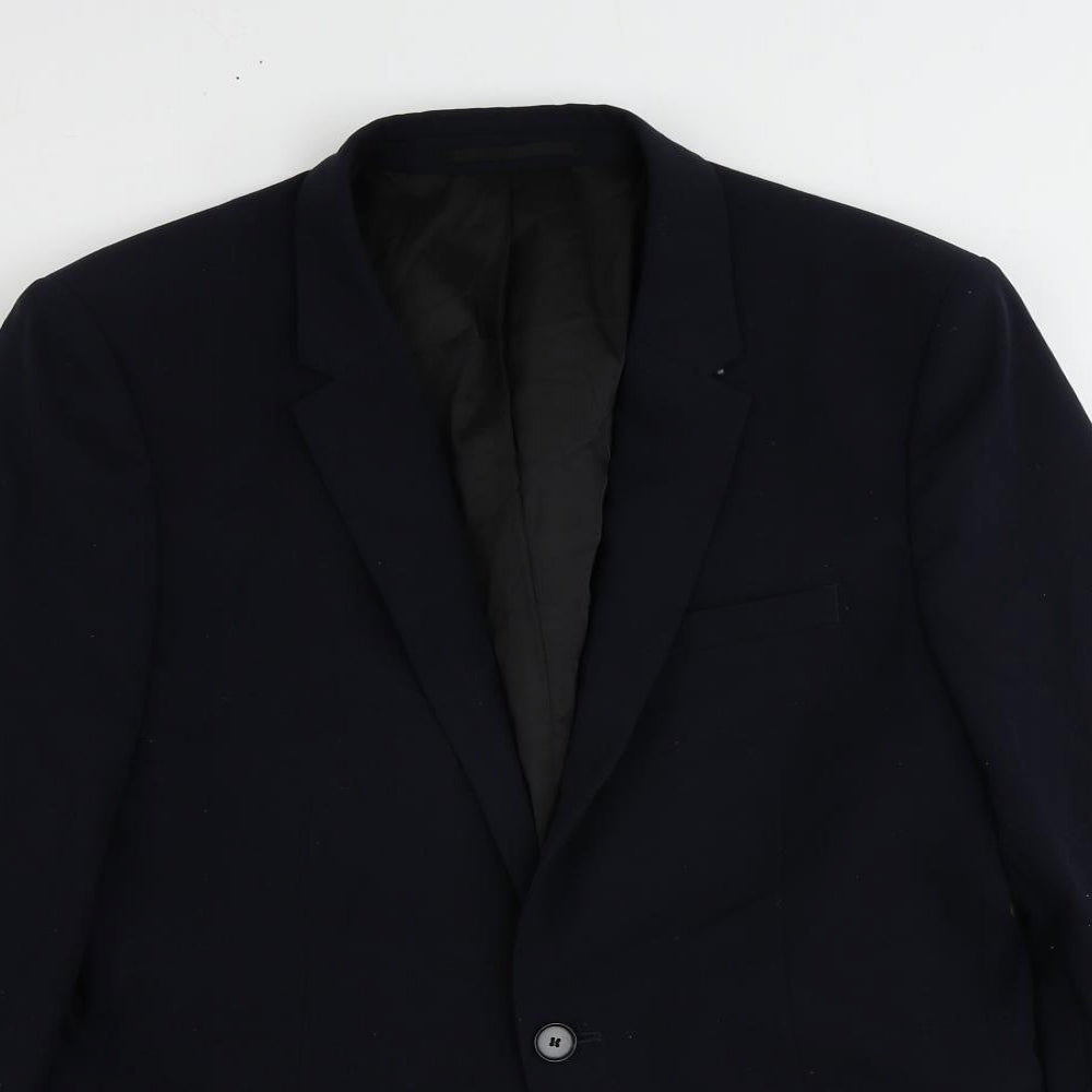 Mens UK Size 40 River Island Regular Blue Suit Jacket