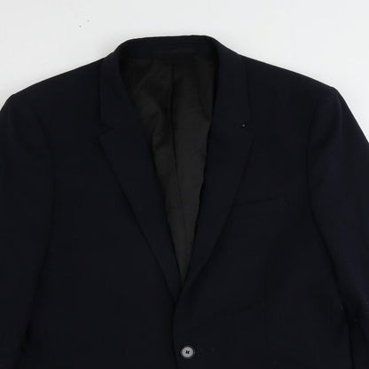 Mens UK Size 40 River Island Regular Blue Suit Jacket