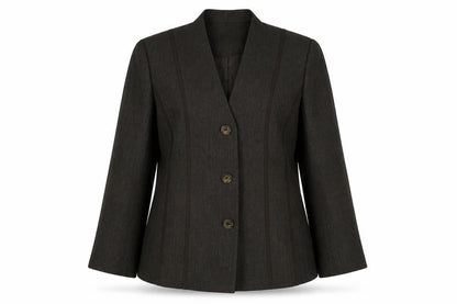 ELVI Womens Brown Jacket Blazer Size 16 Button