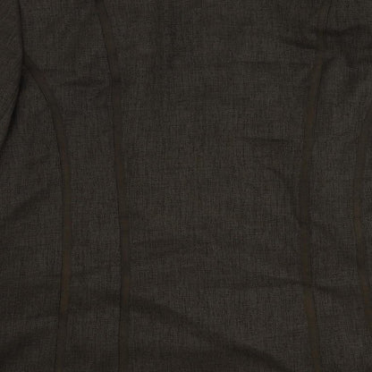 ELVI Womens Brown Jacket Blazer Size 16 Button