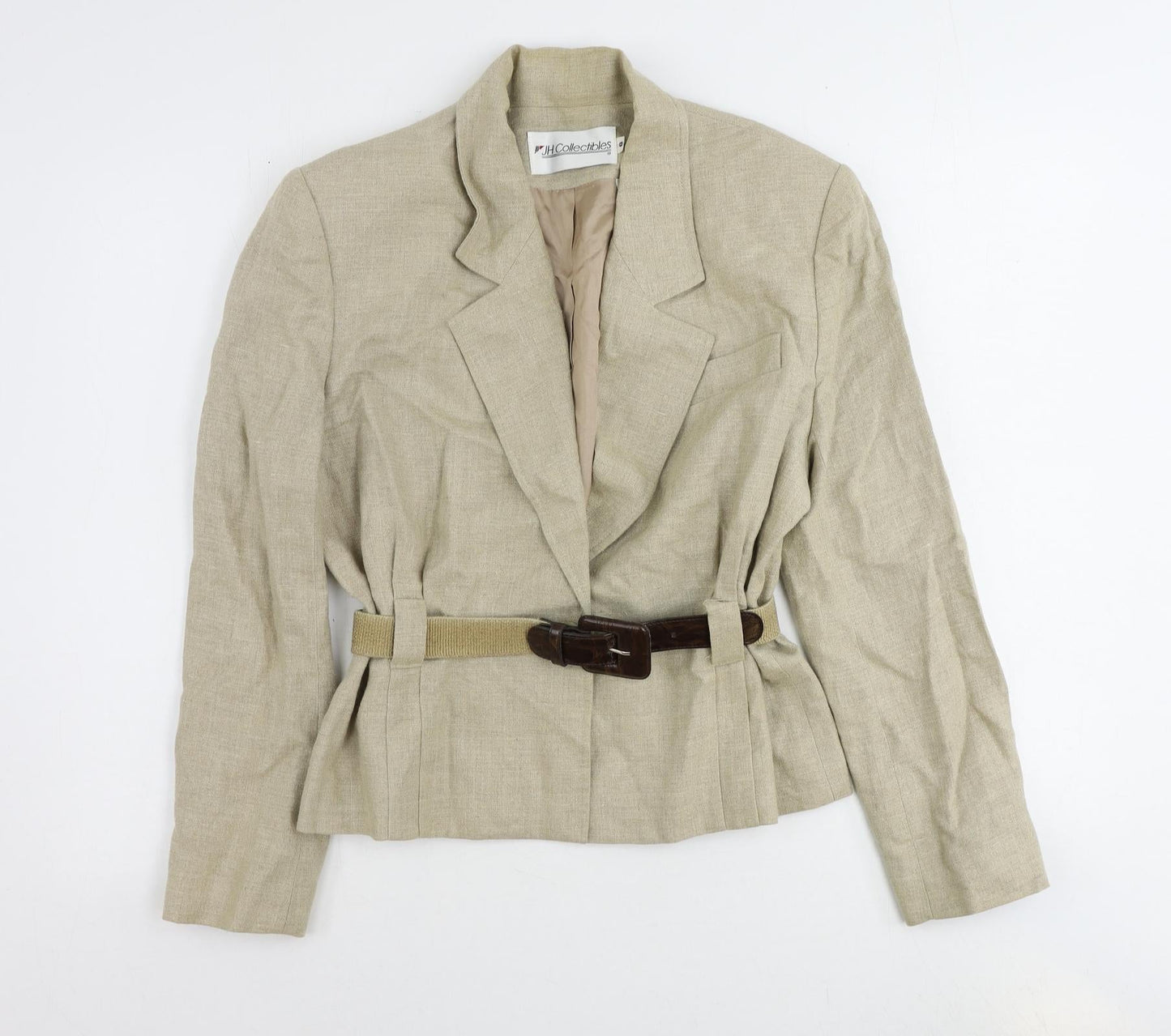JH Collectibles Womens Beige Jacket Blazer Size 6 Button