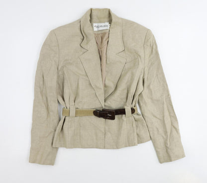 JH Collectibles Womens Beige Jacket Blazer Size 6 Button