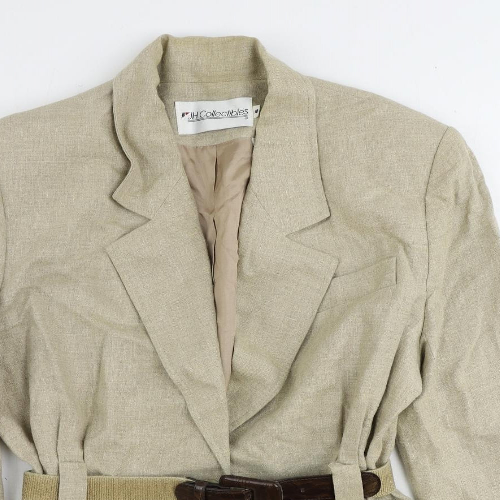 JH Collectibles Womens Beige Jacket Blazer Size 6 Button