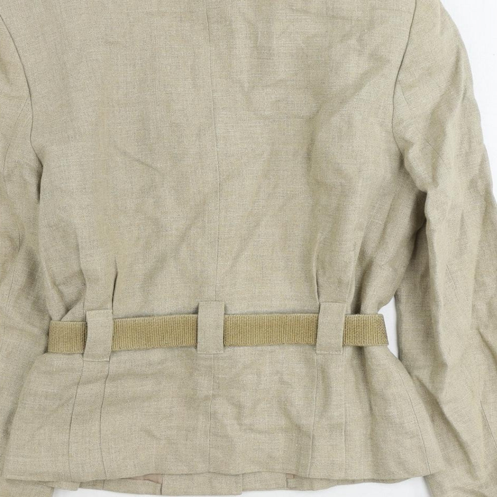 JH Collectibles Womens Beige Jacket Blazer Size 6 Button