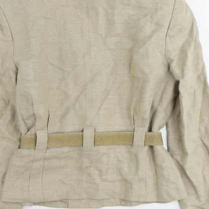 JH Collectibles Womens Beige Jacket Blazer Size 6 Button