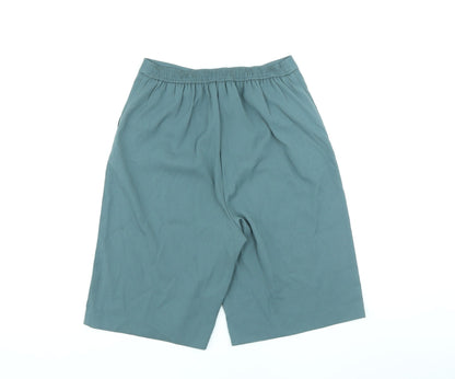 Marks and Spencer Womens Green Polyester Paperbag Shorts Size 6 L9 in Regular Zip