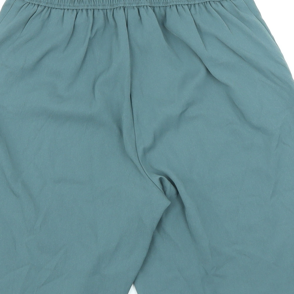 Marks and Spencer Womens Green Polyester Paperbag Shorts Size 6 L9 in Regular Zip