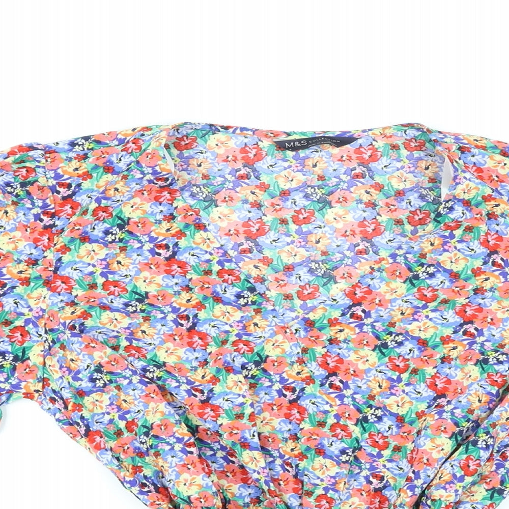 Womens UK Size 8 Marks and Spencer Multicoloured Basic Blouse