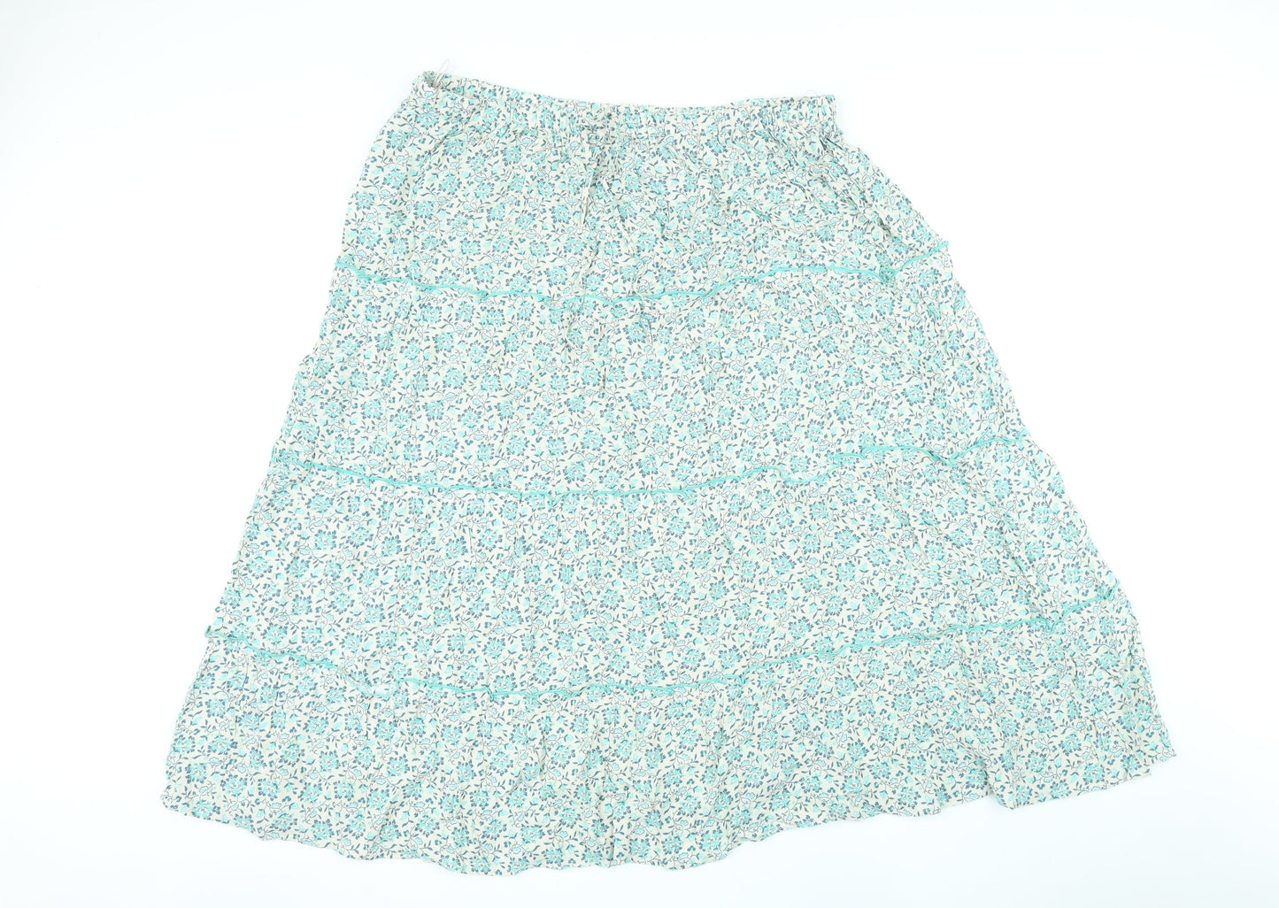 Per Una Womens Green Floral Viscose A-Line Skirt Size 20 in