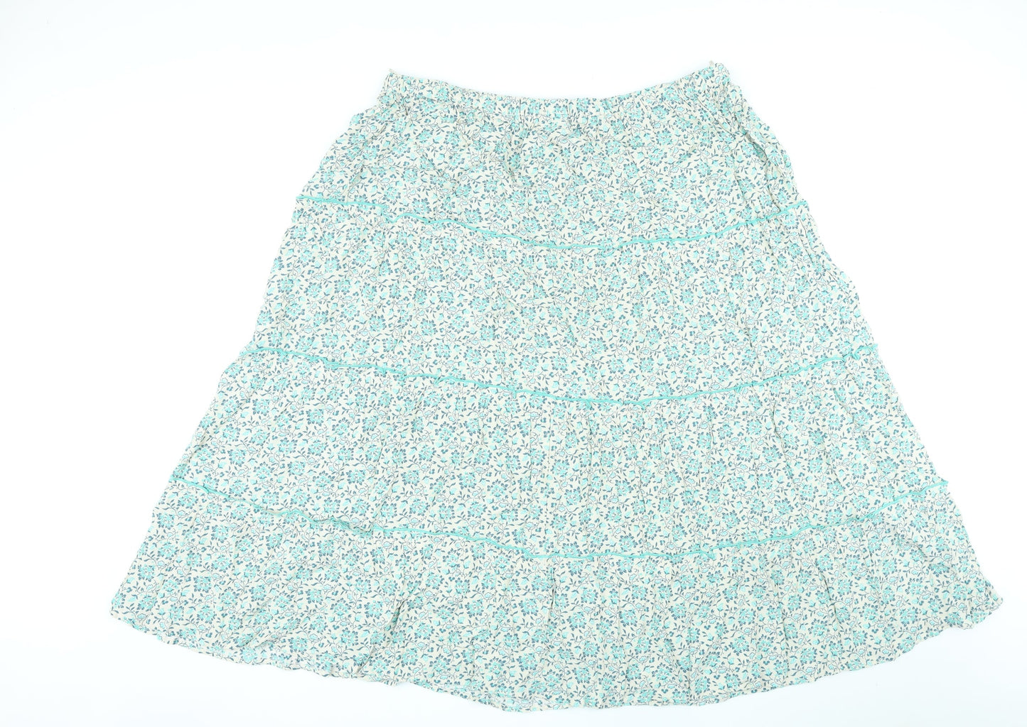 Per Una Womens Green Floral Viscose A-Line Skirt Size 20 in