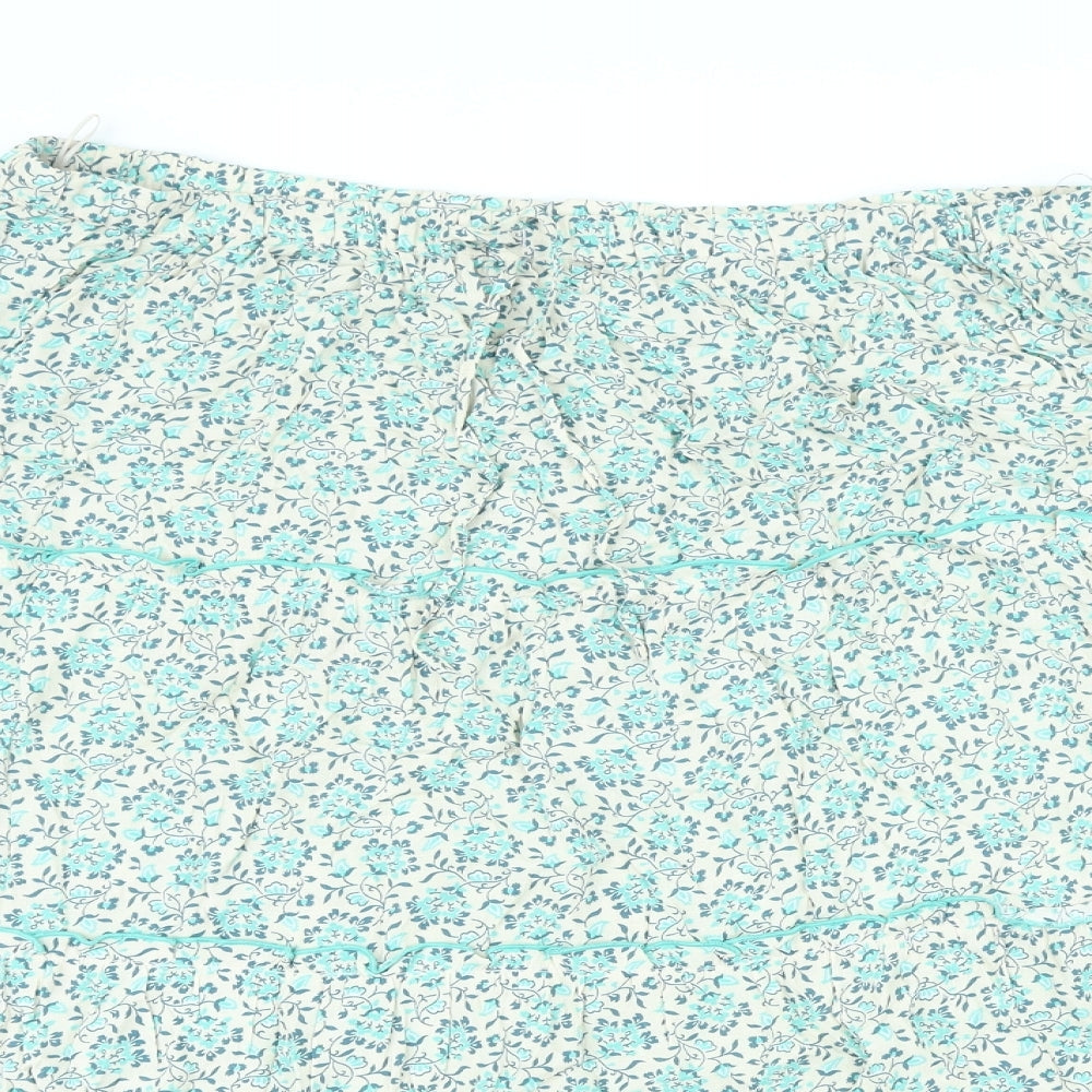 Per Una Womens Green Floral Viscose A-Line Skirt Size 20 in
