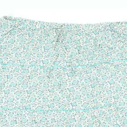 Per Una Womens Green Floral Viscose A-Line Skirt Size 20 in