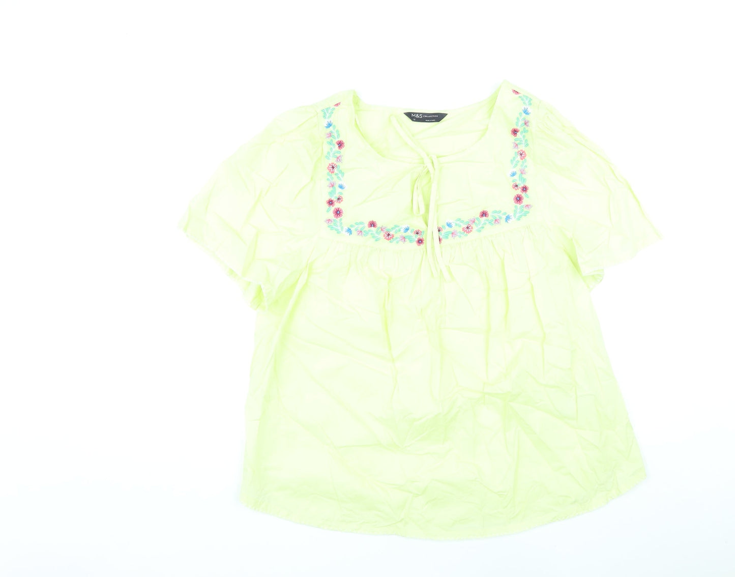 Womens UK Size 12 Marks and Spencer Yellow Basic Blouse