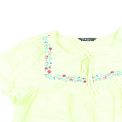 Womens UK Size 12 Marks and Spencer Yellow Basic Blouse