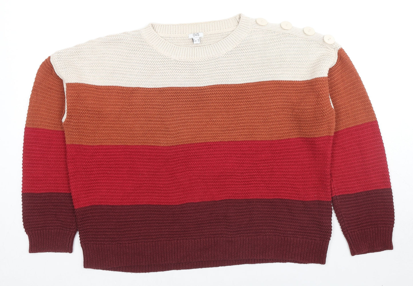 Womens UK Size M OVS Multicoloured Pullover Jumper