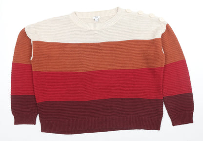 Womens UK Size M OVS Multicoloured Pullover Jumper