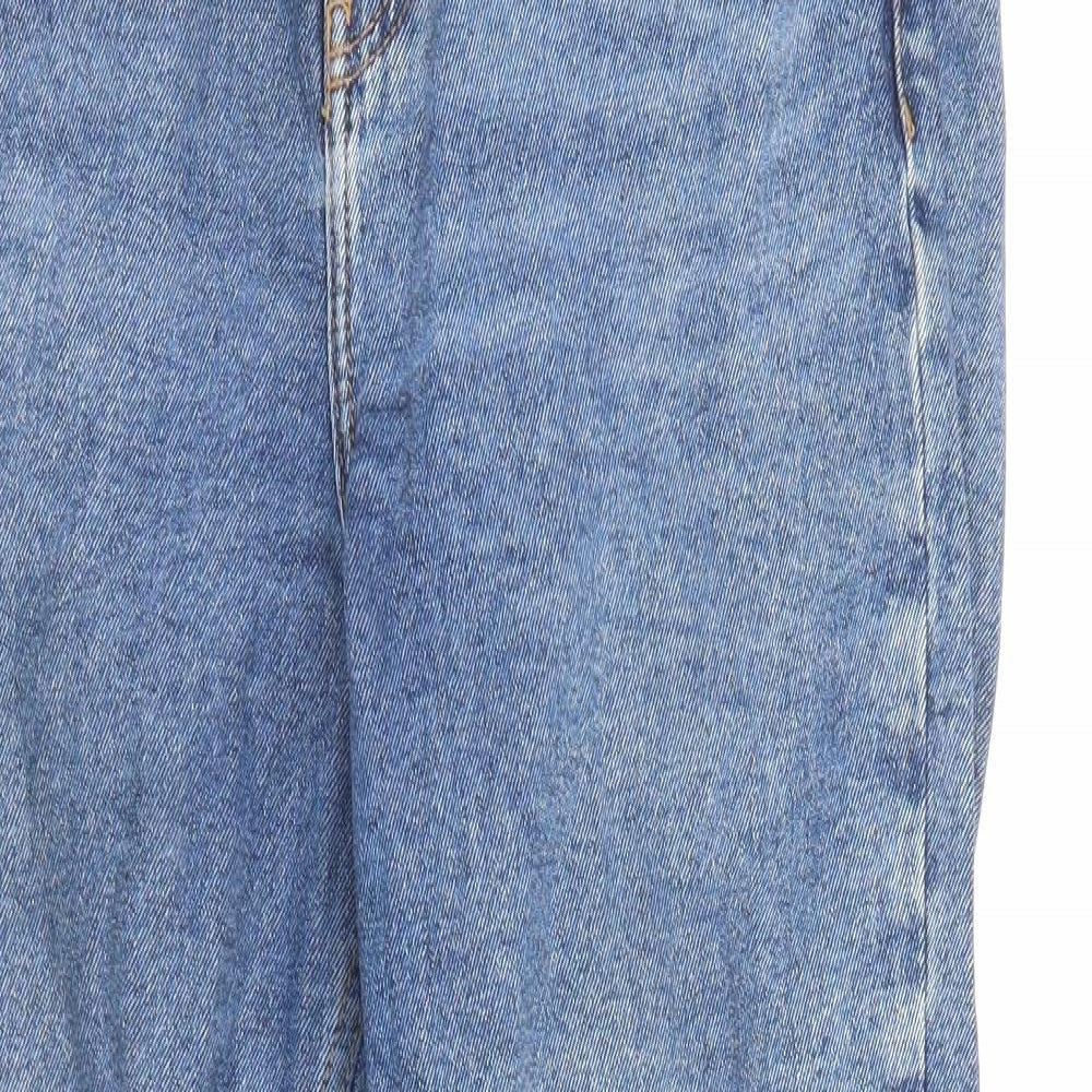 New Look Womens Blue Cotton Mom Jeans Size 30 L25 in Regular Zip - Pockets
