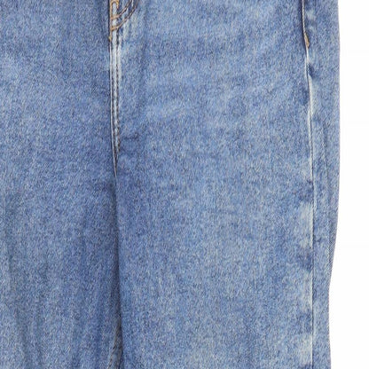 New Look Womens Blue Cotton Mom Jeans Size 30 L25 in Regular Zip - Pockets