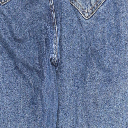 New Look Womens Blue Cotton Mom Jeans Size 30 L25 in Regular Zip - Pockets