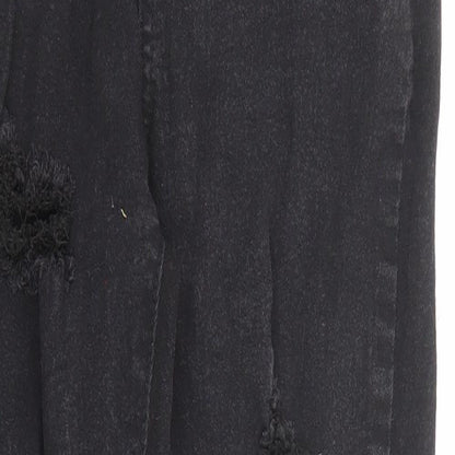 Boohoo Womens Black Cotton Skinny Jeans Size 10 L24 in Regular Zip - Pockets