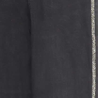 Denim & Co. Womens Black Cotton Skinny Jeans Size 12 L26 in Regular Zip - Embellishment detail