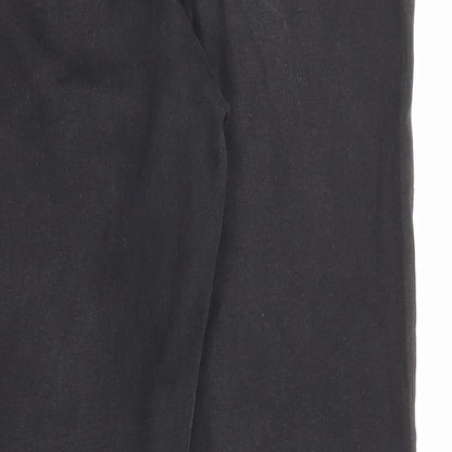 Denim & Co. Womens Black Cotton Skinny Jeans Size 12 L26 in Regular Zip - Embellishment detail
