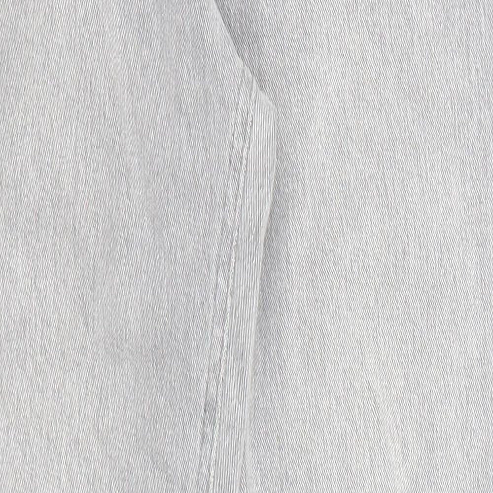 F&F Womens Grey Cotton Skinny Jeans Size 8 L28 in Regular Zip