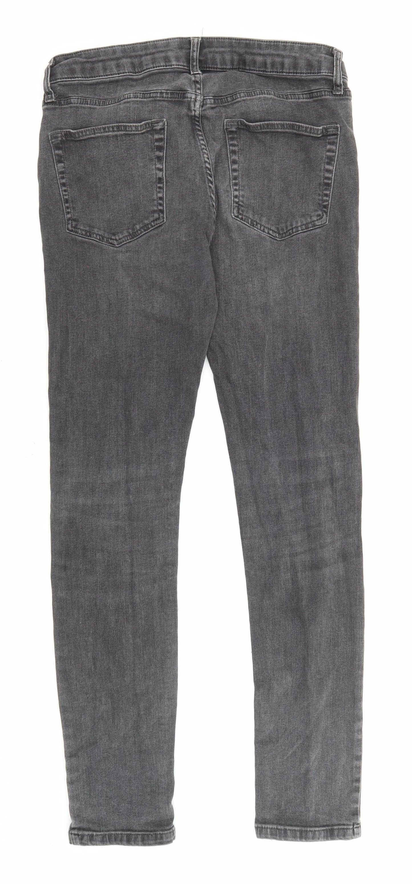 Topman Mens Black Cotton Skinny Jeans Size 32 in L32 in Regular Zip - Pockets