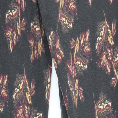 TU Womens Black Floral Cotton Skinny Jeans Size 8 L26 in Regular Zip - Pockets