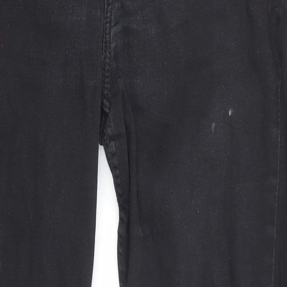 Zara Womens Black Cotton Skinny Jeans Size 12 L25 in Regular Zip - Pockets