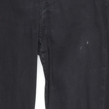 Zara Womens Black Cotton Skinny Jeans Size 12 L25 in Regular Zip - Pockets
