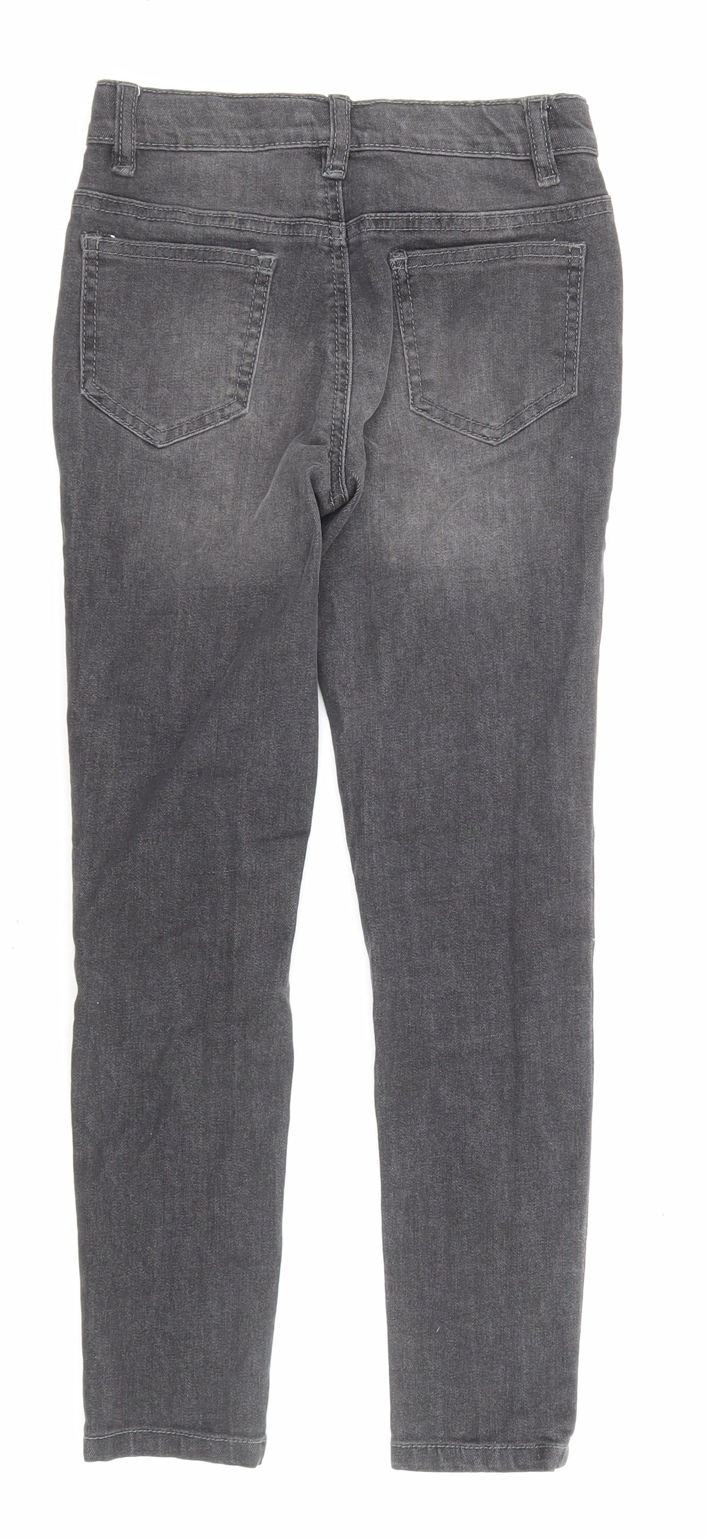 Rockstar Girls Black Cotton Skinny Jeans Size 9 Years L22 in Regular Zip - Pockets